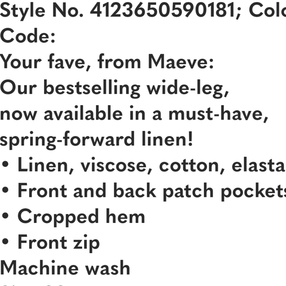 Anthropologie Maeve Cream Colette Linen Crop Pants - Picture 9 of 11